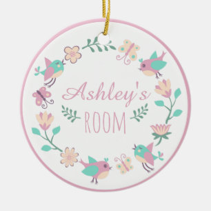 Rond En Céramique Ornement floral personnalisé pour la chambre de fi