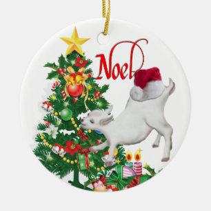 Rond En Céramique Ornement Goat Noel