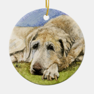 Rond En Céramique Ornement /Labrador de souvenir de chien