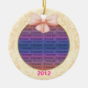 Rond En Céramique Ornement Mariage de la corneille rose