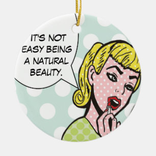 Rond En Céramique Ornement naturel de bande dessinée de beauté