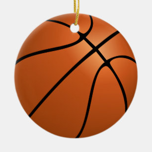Rond En Céramique Ornement personnalisé de basket-ball de photo