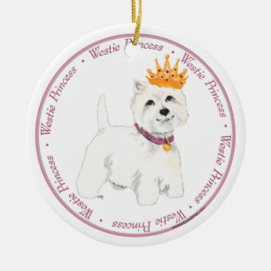 Rond En Céramique Ornement Princesse Westie