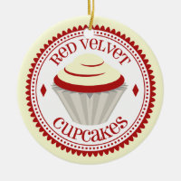 Ornement rouge de petit gâteau de velours