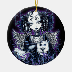 Rond En Céramique Ornement victorien gothique d'ange de "Elizabeth"