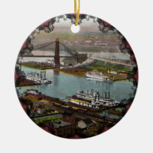 Rond En Céramique Ornement vintage de Pittsburgh dans les années 180