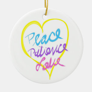 Rond En Céramique Paix patience amour Ornement