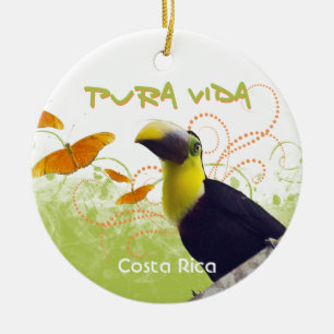 Rond En Céramique Pura Vida Toucan & Papillons Ornement