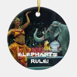 Rond En Céramique RÈGLE D'ÉLÉPHANTS ! ornement