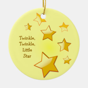 Rond En Céramique Twinkle, Twinkle, Little Star Jaune Ornement