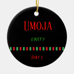 Rond En Céramique Umoja - Jour 1 de Kwanzaa  Ornement