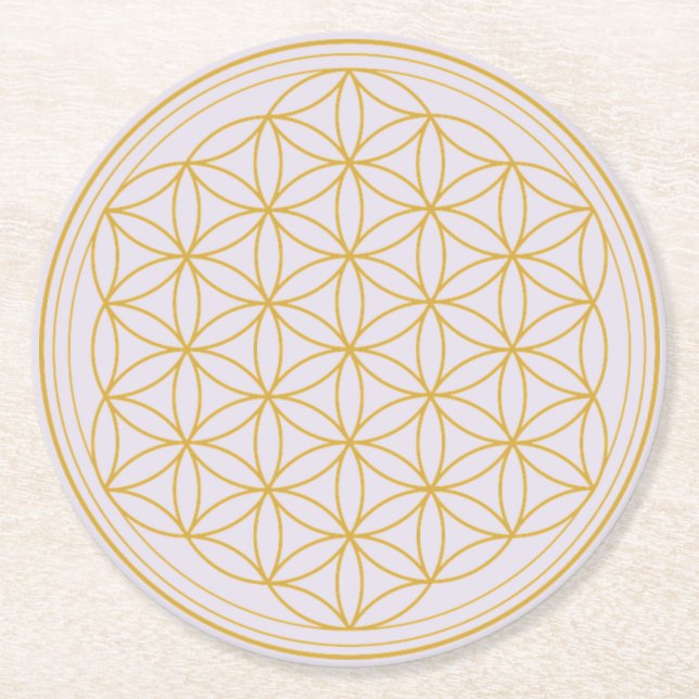 Rond En Papier Dessous-de-verre Fleur de Vie (Devant)