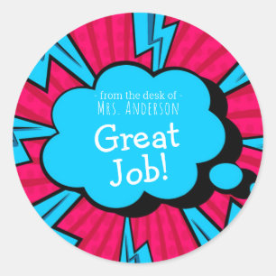 Rond Encouragement Sticker Enseignants Nom