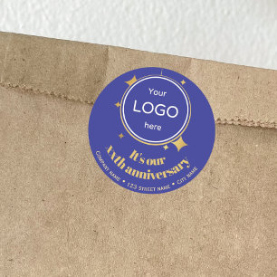 Rond Entreprise 5e 10e 50e anniversaire Sticker bleu