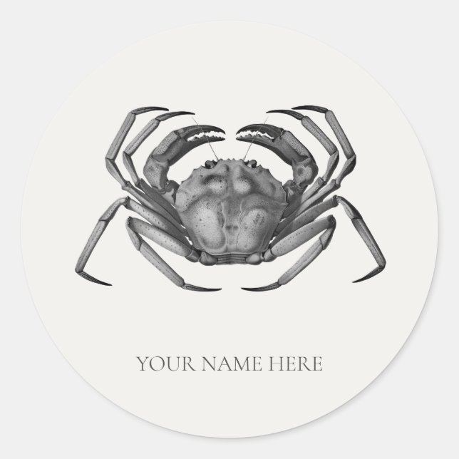 ROND ENVELOPE SEAL STICKER : CRAB (Devant)