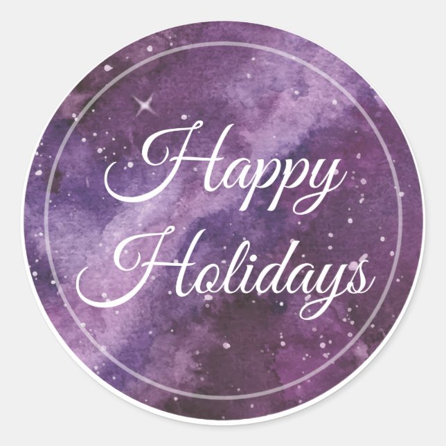 Rond Enveloppe de vacances Ciel pourpre Sceau / Sticker (Devant)