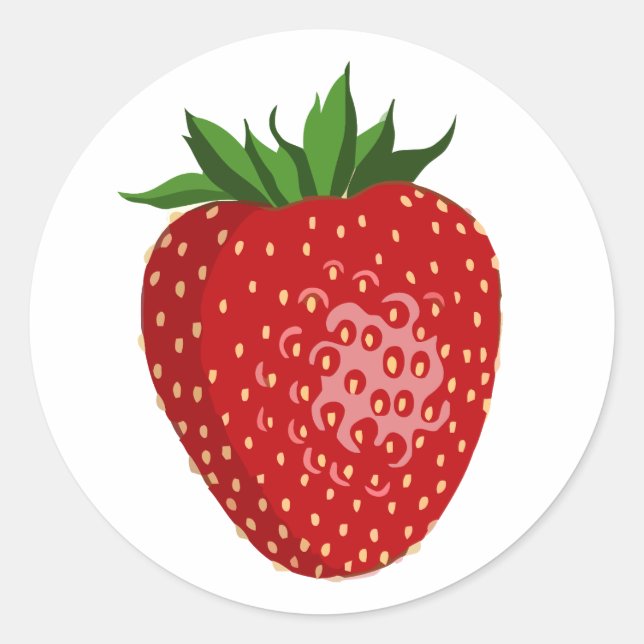 Rond Enveloppe Sticker fraise rouge Sceaux fraises (Devant)
