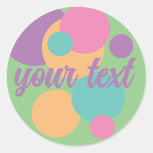 Rond été STICKER pastel rainbow confetti nom fun