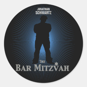 Rond Étoile de cinéma Bar Mitzvah Sticker Black Navy Bl