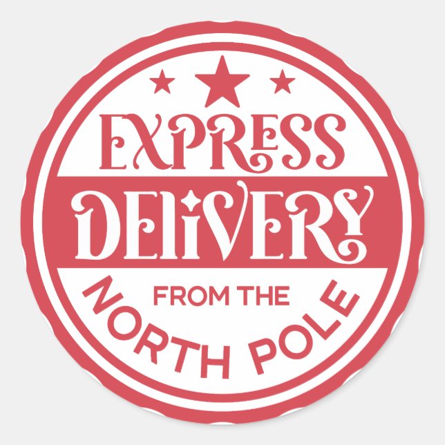 Rond Express Delivery from the North Pole Sticker  (Devant)