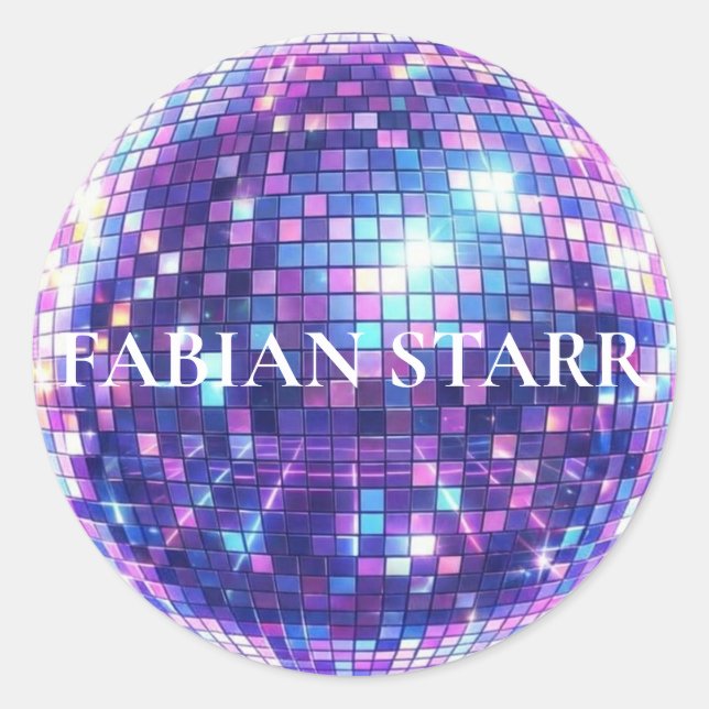 Rond Fabian Starr Disco Ball Sticker (Devant)
