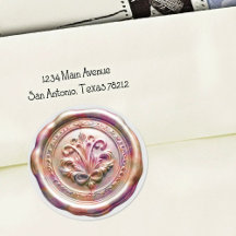 Faux Wax Envelope Seal Style 4 Pink 24 Sticker
