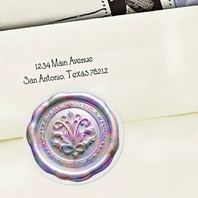 Rond Faux Wax Envelope Seal Style 4 Purple 20 Sticker (Créateur téléchargé)