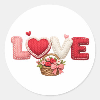 Rond Faux Yarn Crochet Love Sticker – Fuzzy Cherry Vale