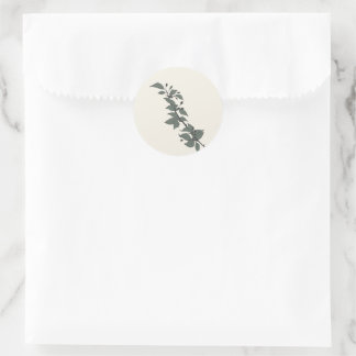 Rond Feuilles Icey - Sticker esthétique botanique cosy