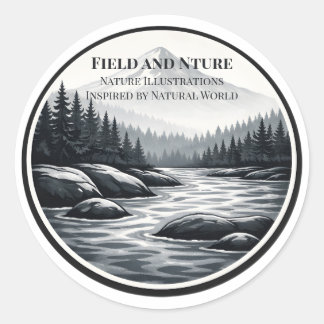 Rond Field and Nature Logo Round Sticker