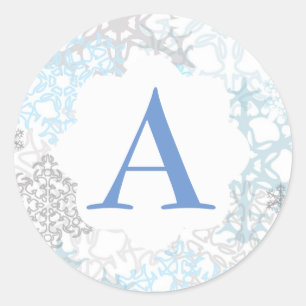 Rond Flèche de neige blanche/bleue - Sticker circulaire