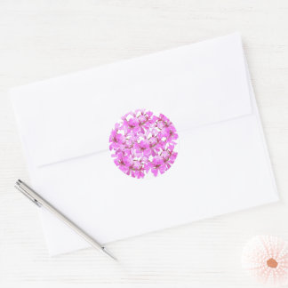 Rond Fleur rose - Sticker floral arrondi