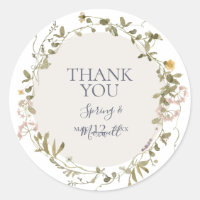 Fleur sauvage de printemps | Sticker en Merci blan