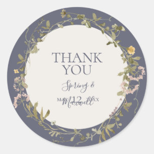 Rond Fleur sauvage de printemps   Sticker Favor Merci v