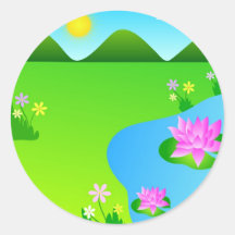 Fleurs de lotus roses - Sticker