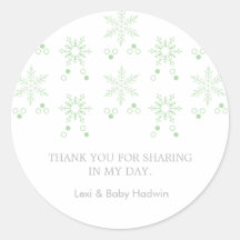 Flocons de neige | Sticker Faveur Baby shower neut