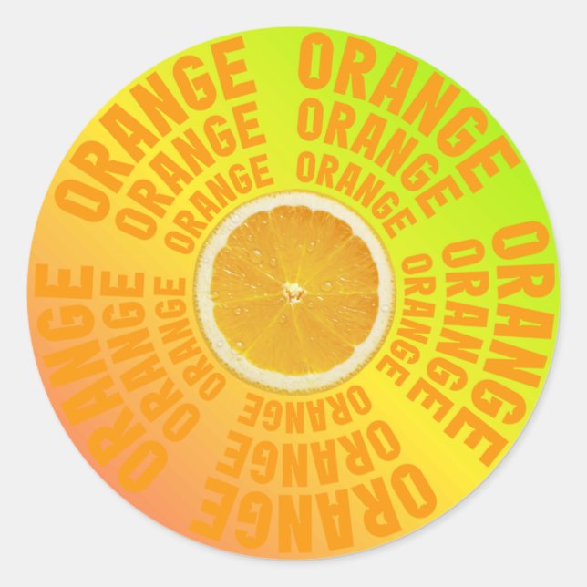Rond Fresh & Juicy Orange slice Typography Sticker (Devant)