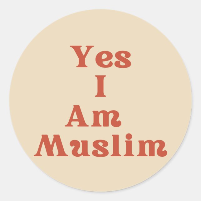 Rond Friendly "Yes I AM Muslim" Identity Sticker (Devant)