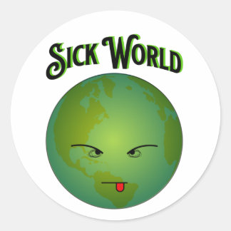 Rond Frown World - Sick World - Sticker