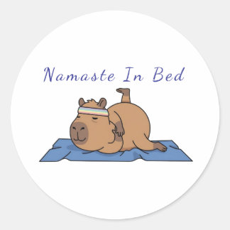 Rond Funny Capybara Yoga Sticker – Namaste In Bed