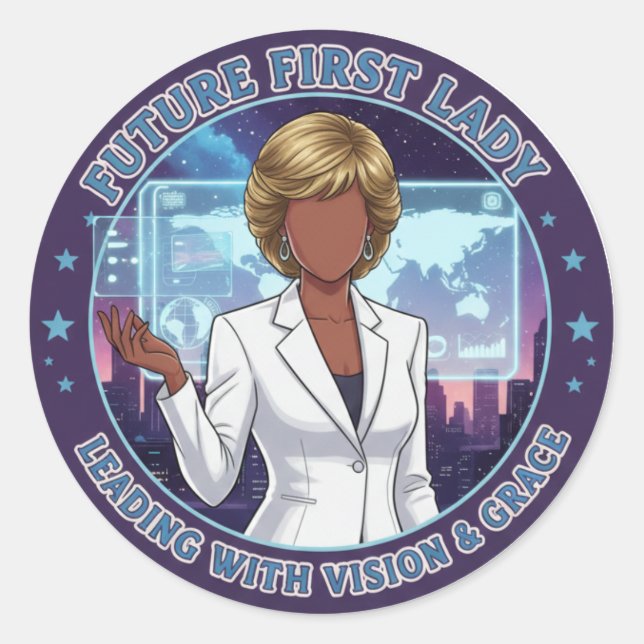 Rond Future First Lady Sticker Empowerment Leadership (Devant)