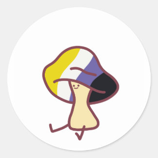 Rond Gay Pride Non-Binary Mushroom Sticker