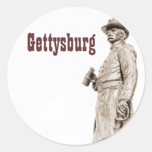 Rond Gettysburg Statue III Sepia Sticker