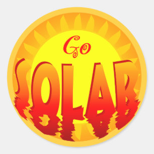 Rond Go Solar Slogan Sticker