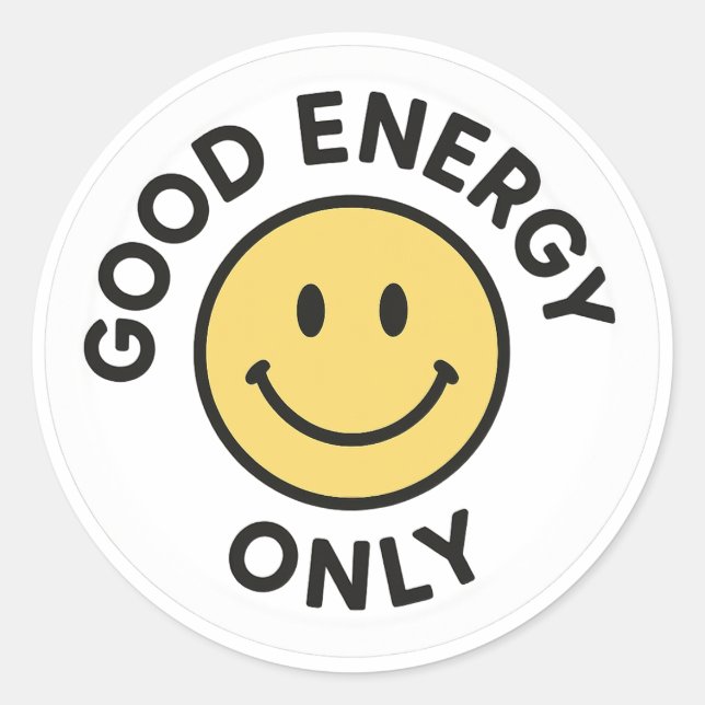 Rond Good Energy Only Cute Similey Sticker (Devant)
