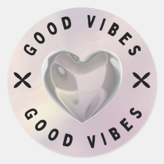 Rond Good Vibes Heart Sticker