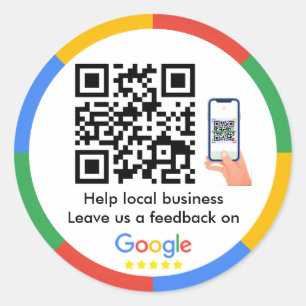 Rond Google Review QR Code Classic Round Sticker