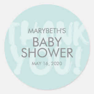 Rond Graffiti Baby shower bleu Favoriser Sticker