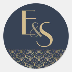 Rond Grand Gatsby art déco élégant mariage Sticker