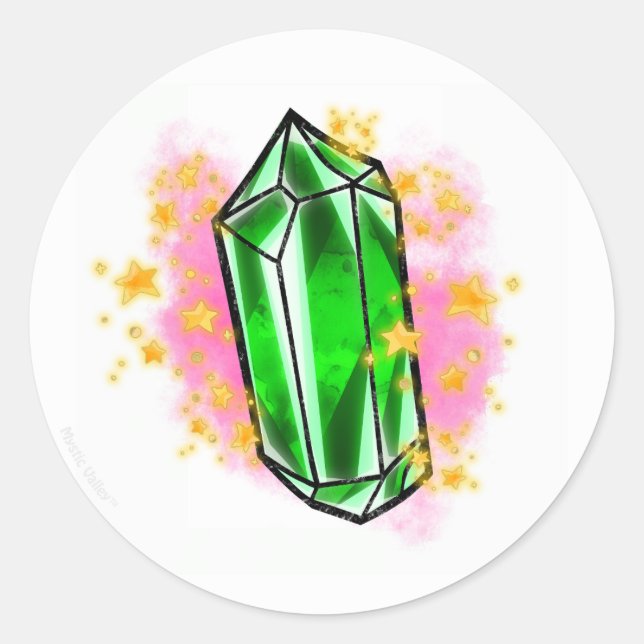 Rond Green mystical radiant gemstone sticker (Devant)
